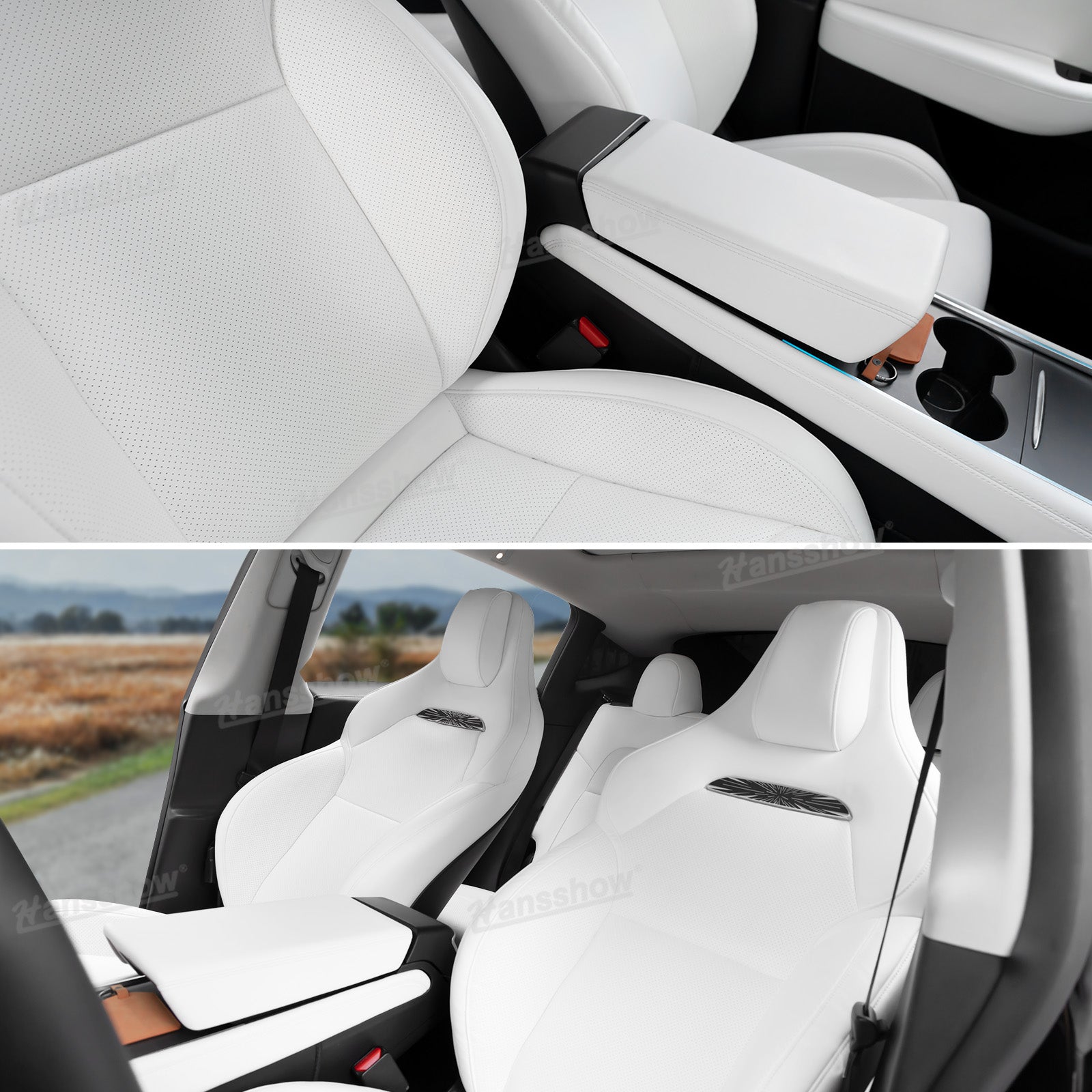 Tesla Model Y/3 Nappa Leather Seat Replacement Full Set - Side View