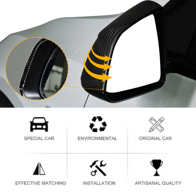 Model Y Juniper Side Mirror Real Carbon Fiber Overlay Covers - rear angle