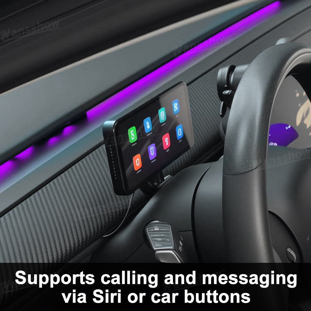 User interacting with CarPlay Smart Dashboard in Tesla Model Y