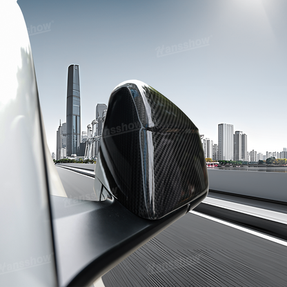Tesla Model Y Side Mirror Covers Real Carbon Fiber Overlays - Perfect for All Conditions