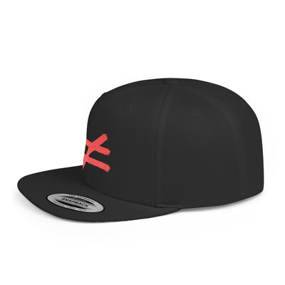 Stylish Flat Bill Snapback Hat laid flat to showcase durable fabric