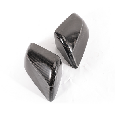 Model Y Juniper Side Mirror Real Carbon Fiber Overlay Covers - luxury detail