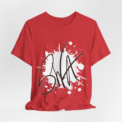 SWA Signature Splash Tee in athletic heather color on display