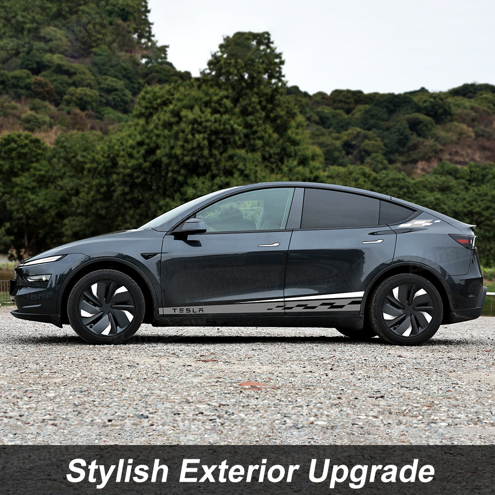 Model Y Juniper Custom Stripe Kit side view showcasing stripes
