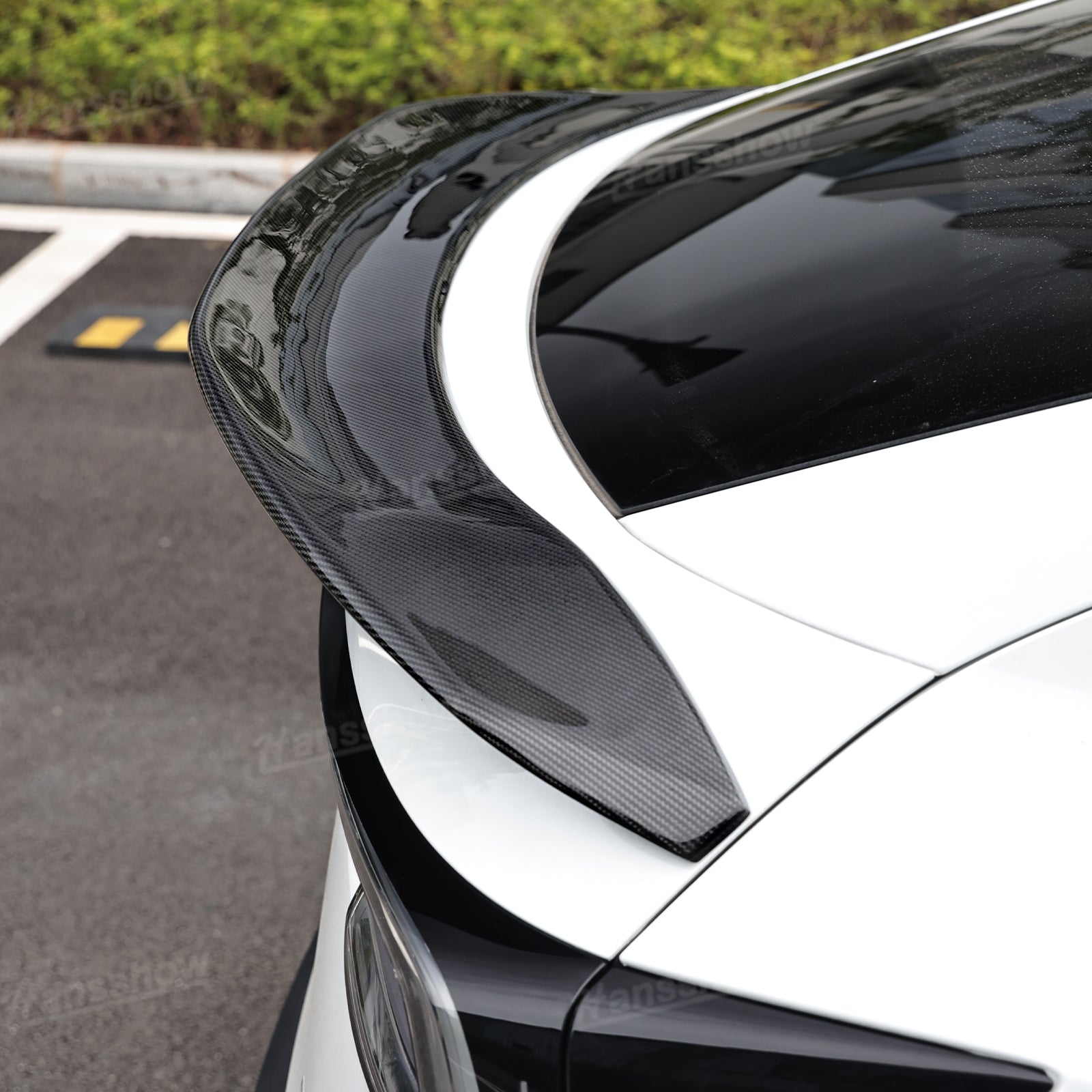 V-Style Rear Spoiler for Tesla Model Y front view