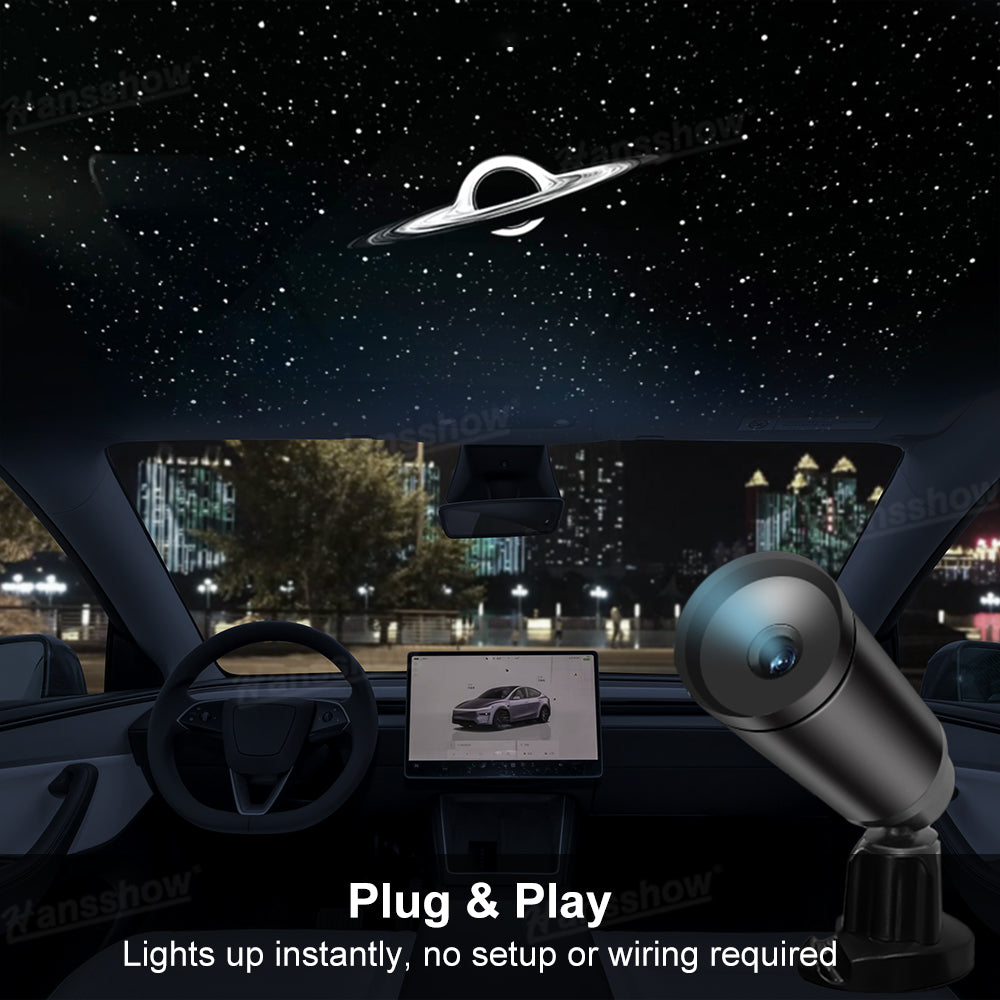Sunroof Star Projector Light for Tesla Model Y interior view