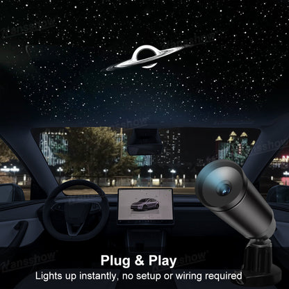 Sunroof Star Projector Light for Tesla Model Y interior view