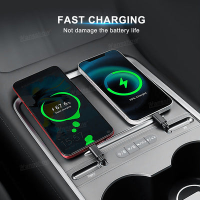 Tesla Model 3 Y USB Hub Installed in Center Console