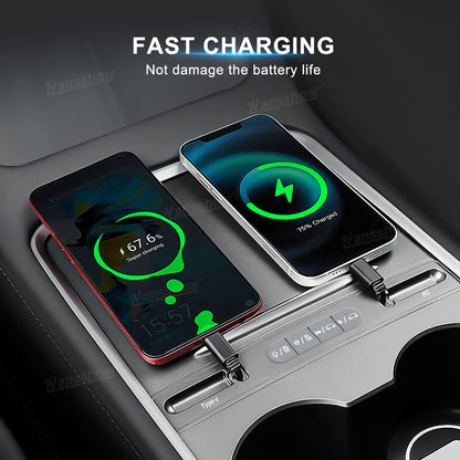 Tesla Model 3 Y USB Hub Installed in Center Console