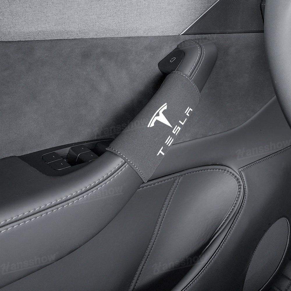 Model Y Juniper Alcantara door handle covers texture detail