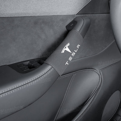 Model Y Juniper Alcantara door handle covers texture detail