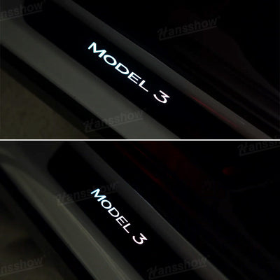 Model 3/Y LED illuminated Welcome Pedal Door Sill Protector for Tesla Model Y - glowing feature