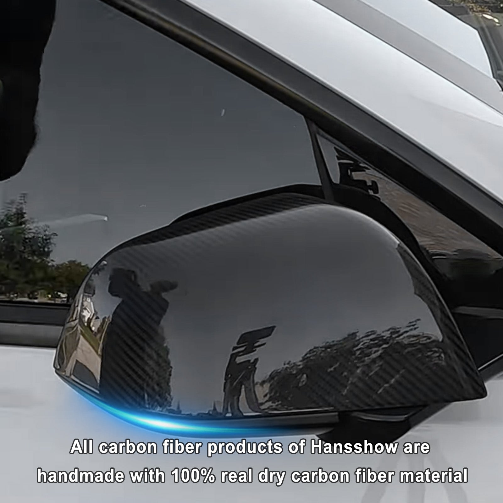 Model 3/Y Real Carbon Fiber Rearview Mirror Cover for Tesla Model Y - installation process