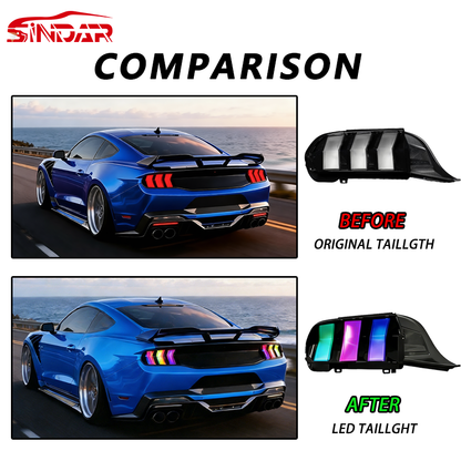 Auto RGB Taillights Assembly LED Tail Lamp Accessories for Ford Mustang S650 2024-2025 NEW Upgrade Modified Car Lights
