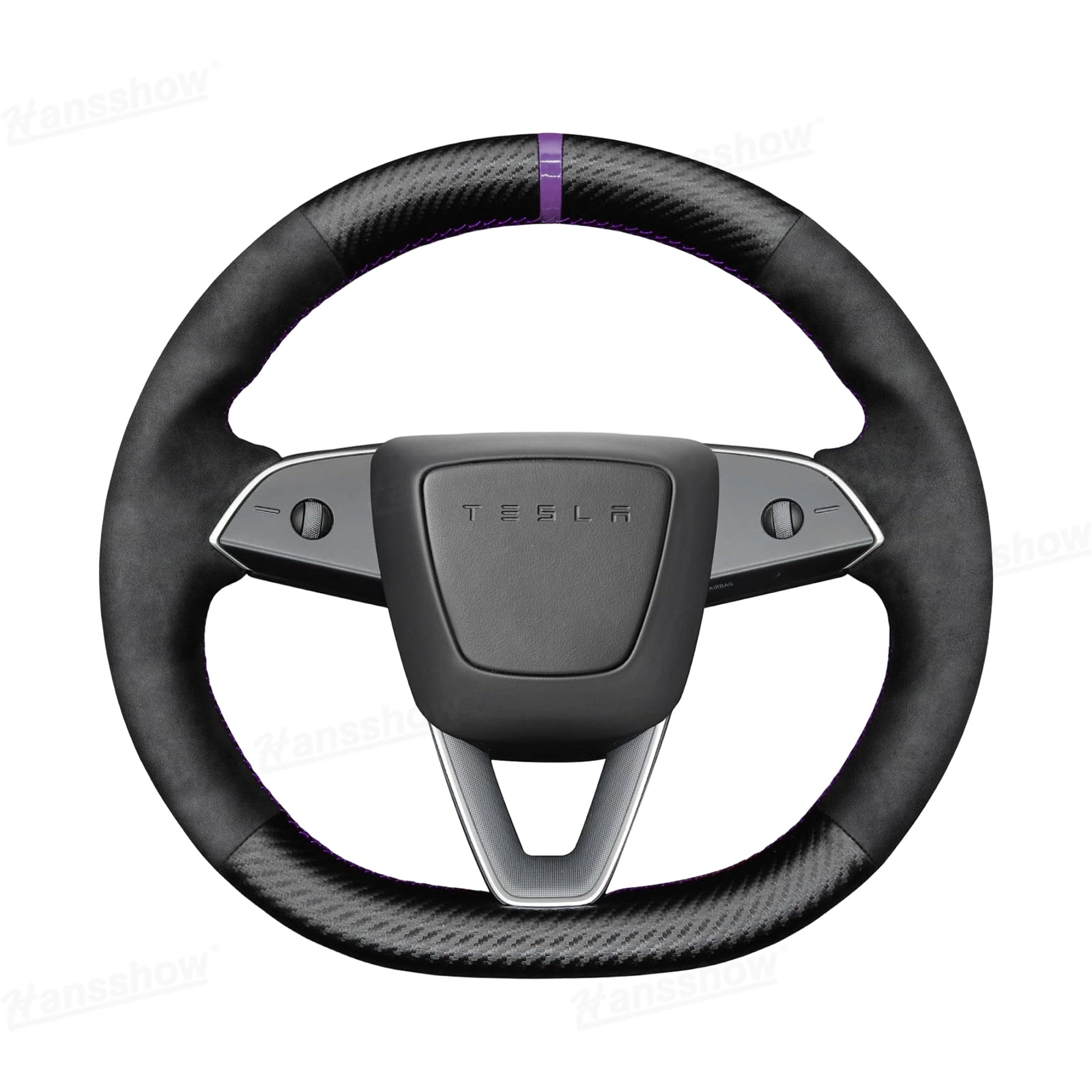 Model Y Juniper Steering Wheel Wrap detail of grip texture