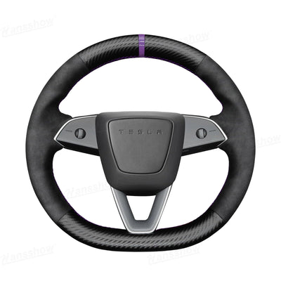 Model Y Juniper Steering Wheel Wrap detail of grip texture