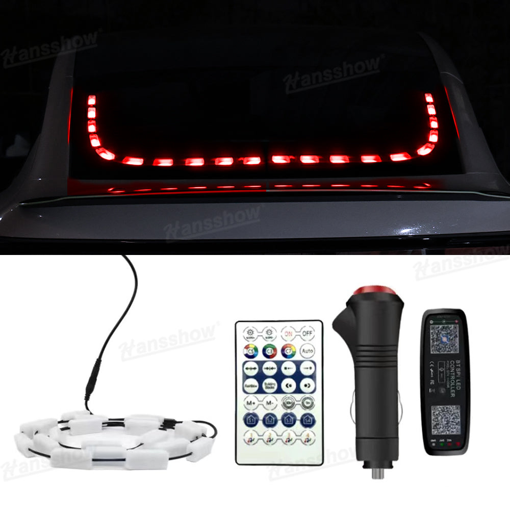 Rear Window RGB Ambient Light Strips app interface for Tesla Model Y