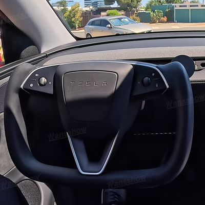 Model Y Juniper Yoke Steering Wheel Alcantara / Nappa Leather Driving Wheel - view 27