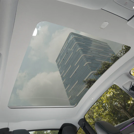 Model Y Juniper Power Sunshade installed view from rear