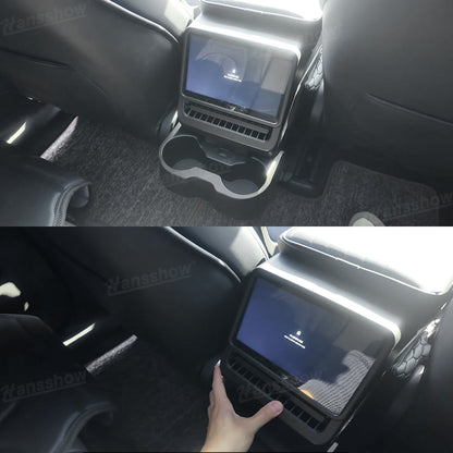 Rear Cup Holder with Air Vent Cover for Tesla Model Y Juniper - Minimalist Design