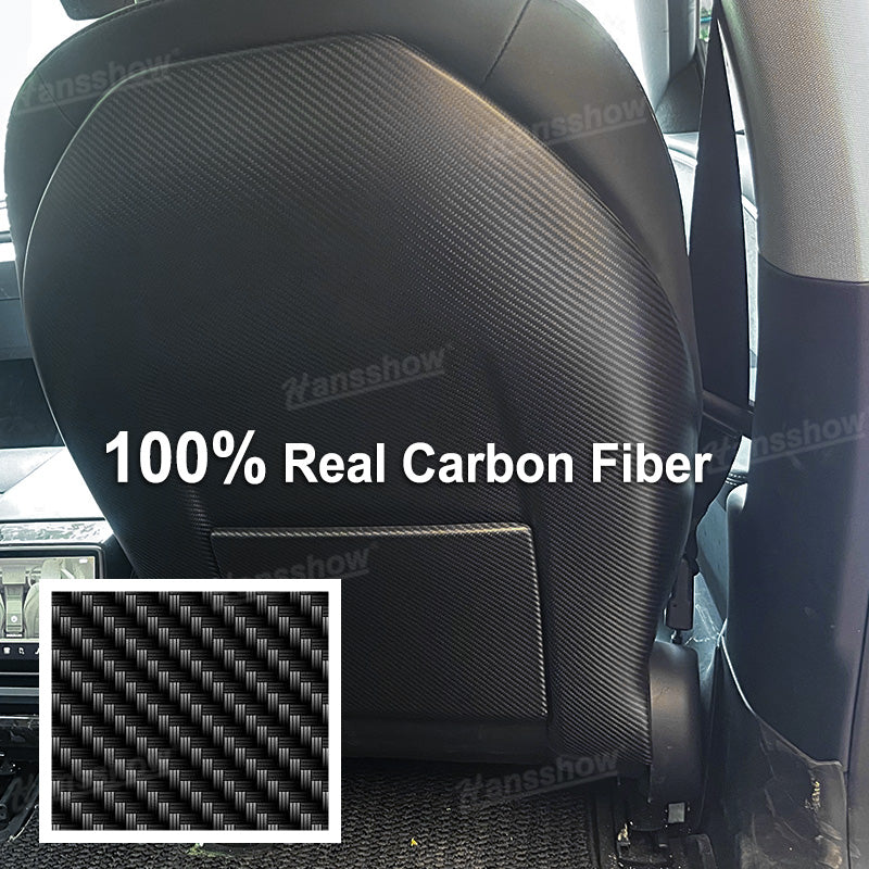 Model Y/3 Highland Backseat Cover Seat Back Overlays - Detail of Carbon Fiber
