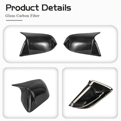 Model Y Real Carbon Fiber Rearview Mirror Cover front view