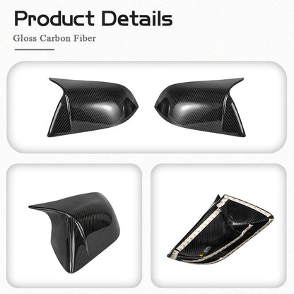 Model Y Real Carbon Fiber Rearview Mirror Cover front view
