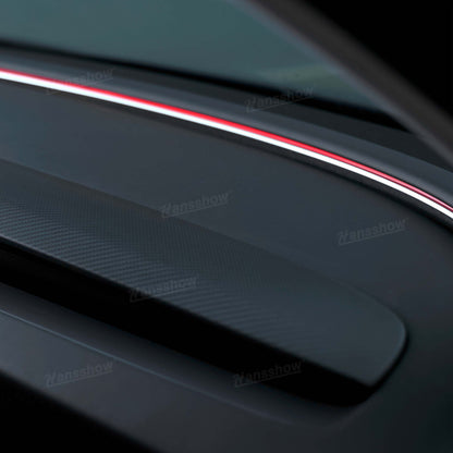 Real Carbon Fiber Texture of Dashboard Trim for Tesla Model Y