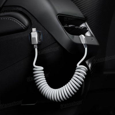 100W Fast Charging Retractable Cable with Cyber-Inspired Design & Magnetic - Front view