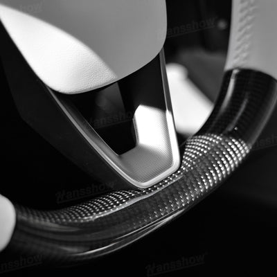Model Y Juniper Steering Wheel Carbon Fiber Style interior view