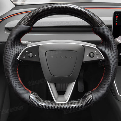 Model Y Juniper Steering Wheel Carbon Fiber Style luxury accessory