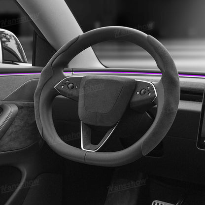 Model Y Juniper Interior Cover Trim Alcantara Upgrade Kit - rear view