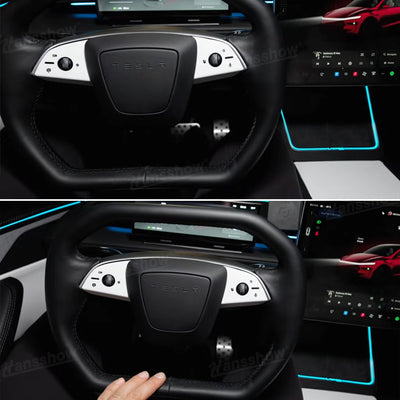 Model Y Yoke Steering Wheel Nappa interior transformation