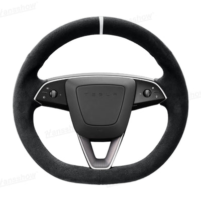 Model Y Juniper/3 Highland Premium Alcantara Steering Wheel Cover - grip detail