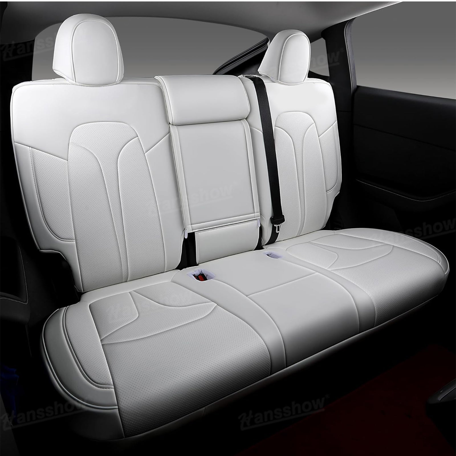 Model Y Juniper Upgrade Seat Covers with Bold 'T' Emblem - Leather Material Detail