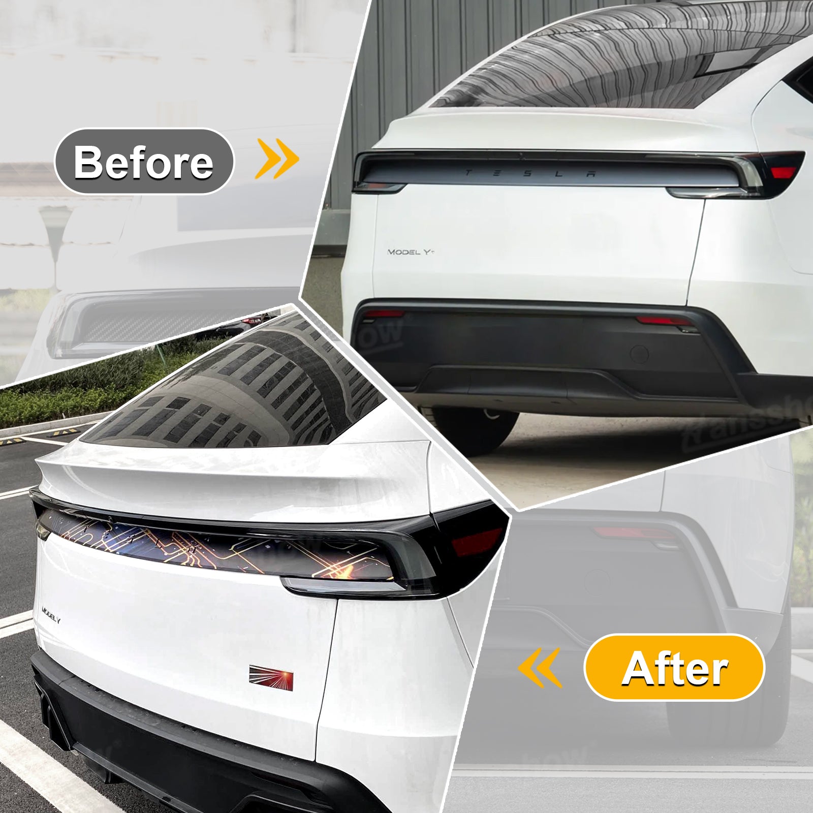 Model Y Juniper Liftgate Panel Wrap Vinyl Wrap Tailgate Applique - rear view