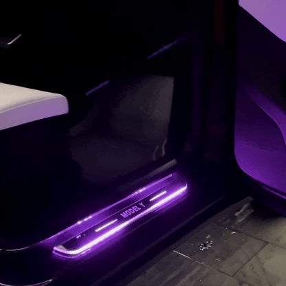 Model Y Juniper RGB Door Sill Plates in Tesla Model Y