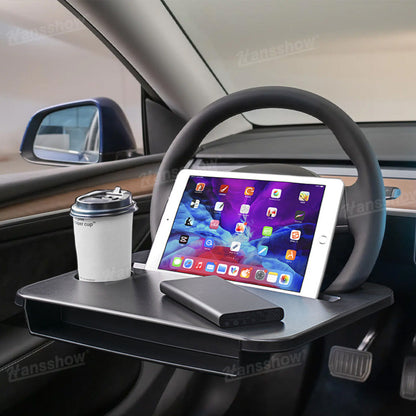 Steering Wheel Desk for Tesla Model Y with meal setup