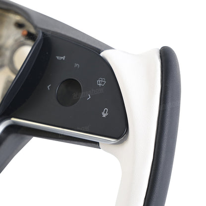 Model Y Yoke Style Steering Wheel Black/White Style - modern upgrade