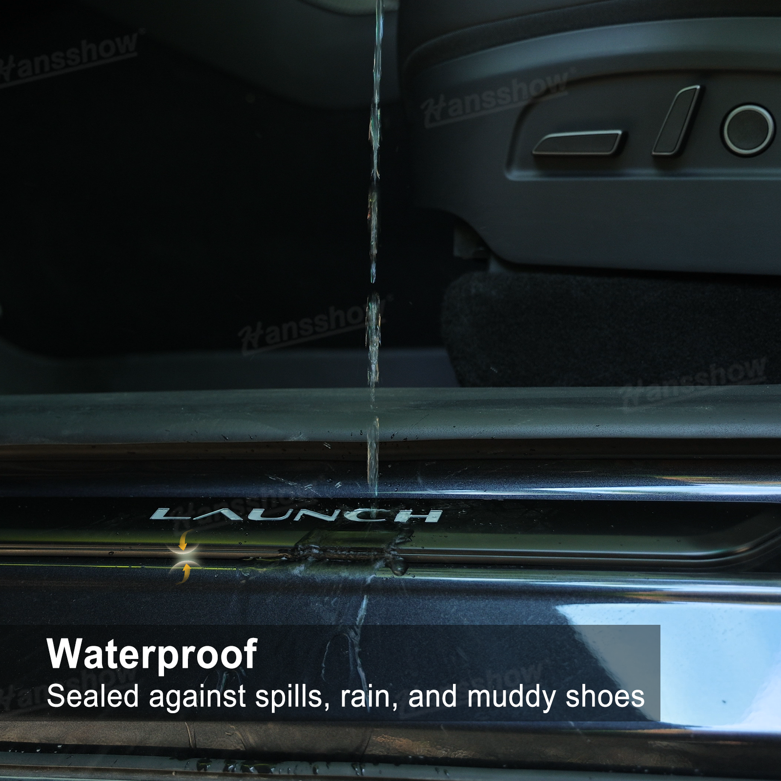 Model Y Juniper LED Welcome Pedal Door Sill Protector With LAUNCH Letter - Detailed Texture