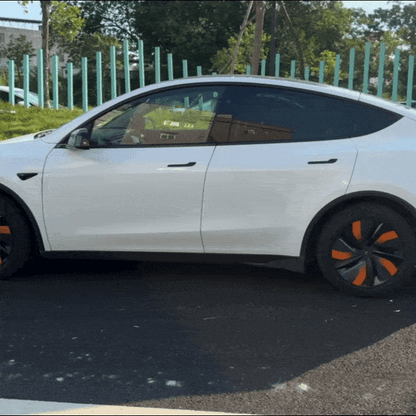 Model Y Juniper Exterior Vinyl Wrap Side Vinyl Sticker Decal - vehicle in motion