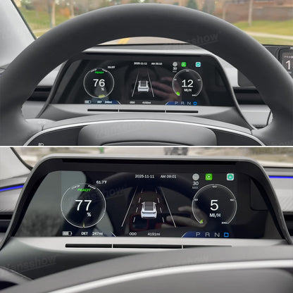 APEX 8.9-Inch CarPlay Screen highlighting connectivity features in Tesla Model Y