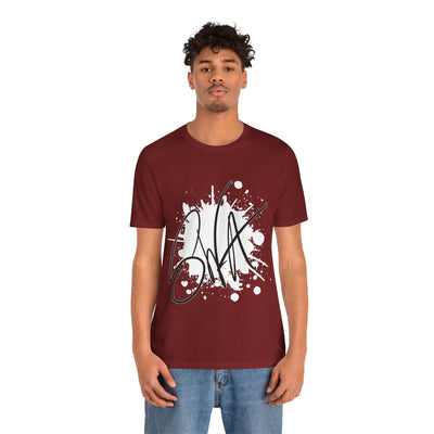 SWA Signature Splash Tee in ash color on mannequin
