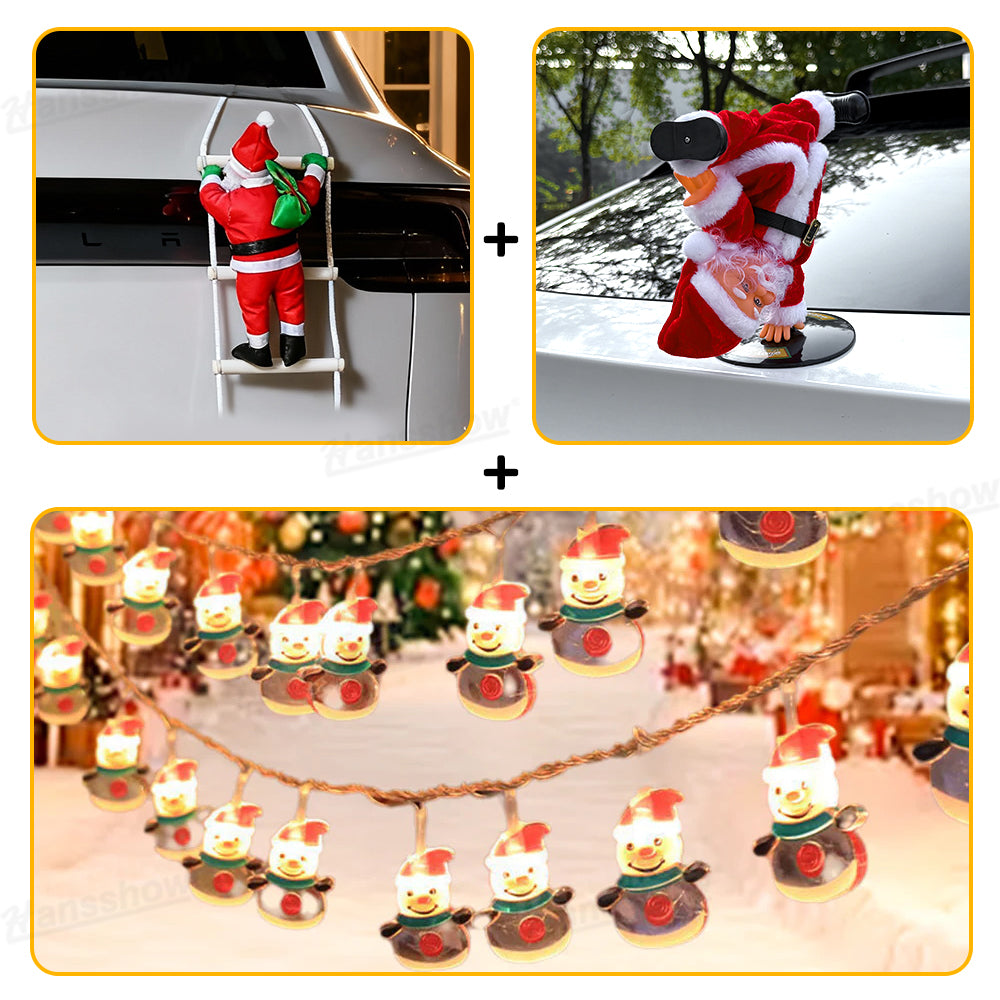 Climbing Santa Claus Decoration for Tesla Model Y with kids