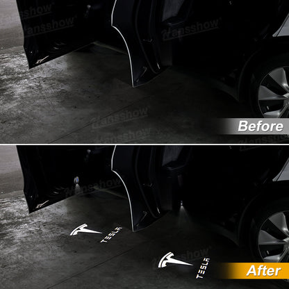 Welcome Door Projector Lights installed on Tesla Model Y door