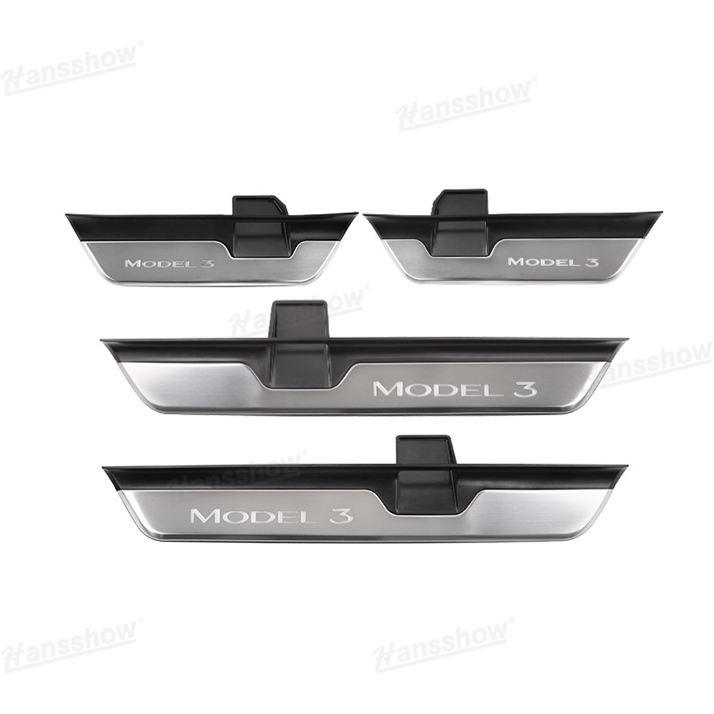 Model 3/Y LED illuminated Welcome Pedal Door Sill Protector for Tesla Model Y - nighttime illumination