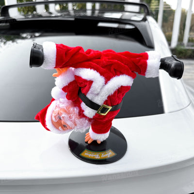 Christmas themed trunk decoration with Santa Claus for Tesla