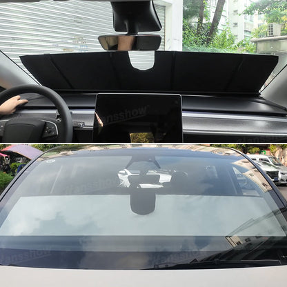Electric Front Windshield Sunshade for Tesla Model Y Juniper - compatibility check