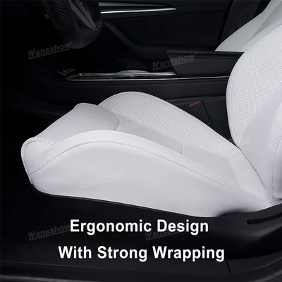 Tesla Model Y/3 Nappa Leather Seat Replacement Full Set - Close-up of Material