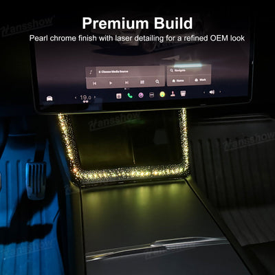 Model Y Juniper Ambient Lighting for Wireless Charging Port - installed view